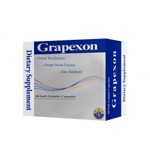 GRAPEXON DIETARY SUPPLEMENT ( GREEN TEA 300 MG + GRAPE SEEDS 13.7 MG + ZINC 6.07 MG ) 30 CAPSULES